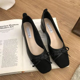 Shallow Mouth Square Toe Grandmother's Leather Shoes 3cm Heels Chunky Sandals Brief Pumps All-Match Clogs for Women 5cm Blo