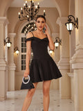 Black Elegant Party Dresses for Women  Mini Off The Shoulder Birthday Dress Sexy One-piece Strap Women's Clothing