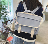 Korean Chic Sweet Y2k Aesthetic Backpacks Women Kawaii Preppy All Match Handbags New Fashion Patchwork Contrast Color Schoolbags