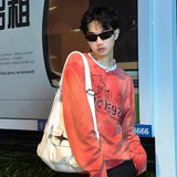 Y2k Large Capacity Shoulder Bag White Pu Leather Cross Handbag American Style Punk Goth Fashion Simple Designer Handbag