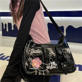 Y2k Vintage Streetwear Shoulder Bag Gothic Punk Harajuku Cross Chain Women's Handbags Trendy Pockets  All Match Crossbody Bags