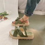 Sandias De Tacon Internet Hot Women Shoes Summer Fairy Style New Improve Fashion Student Platform Roman Lady Flat Shoe