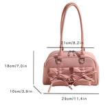 Exquisite girl's shoulder bag handbag, solid color PU material, high-grade fabric, large space, to meet the daily use of women