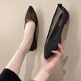 Pointed Toe Low Heel Elegant Shoes for Woman Black Women's Summer Footwear Gold Y2k Lastest Non Slip with Discount Stylish