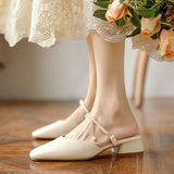 Women's Mules With Comfortable Summer New Fashion Designer Rhinestone Elegant Mirror Luxury Ladies Slippers And Sandals