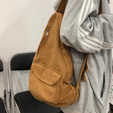 Canvas Chest Bag Women Women Shoulder Messenger Bag Unisex Canvas Crossbody Bag Muliti Pocket Casual Women Bag