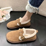 Women's Cotton Shoes Fluffy Fuzzy Non-slips House Slides Faux Fur Plush Lined Warm Slippers For Women Indoor And Outdoor