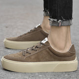 Italian Brand Fashion Suede Shoes Thick Soled Men's Casual Shoes Trend Versatile Men's Oxford Shoes Retro Low Top Shoes