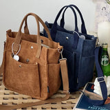 Large Corduroy Women's Shoulder Bag Canvas Ladies Tote Bag Fashion Handbag Messenger Bags Student Crossbody Shopper Bag Casual