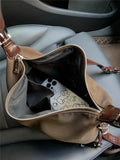 Fashion Y2K women Armpit bag small PU Leather Shoulder Bag for female Tote Hip Hop Messenger Bag Commuter Female Handbag silver