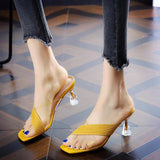 Transparent Open Toe Sandals Summer Woman Slippers Sexy Clear Outside Heeled Shoes for Women Slides W B Unique Shoe F Sale