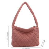 Classic Solid Color Corduroy Soft Autumn Crossbody Bag Lightweight Fashion Women Hobo Bag Student Commuter Fine Shoulder Bag