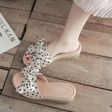 Sandals Wedge Heel Shoes for Women White Woman Slippers Outside Slides with Bow Summer Sale Casual Non Slip Vip Waterproof