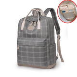 College School Bags Portable Handle Women Laptop Rucksack Plaid Patchwork Book Backpack for Teenage Girls Boys Travel Rucksack
