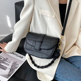 Toptrends Saddle Small Shoulder Crossbody Bags For Women 2023 Trend Vintage Designer Crocodile Pattern PU Leather Ladies Handbag