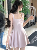 Summer Solid Midi Dress Women French Elegant Holiday Party Dresses A-line Prom Robe Wedding Vestidos Ladies Clothes New