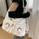 Fashion Women's Big Soft Leather Crossbody Bag Ladies Chain Handbags Y2K New In High-capacity Shoulder Side Bag