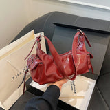 Solid Color PU Hot Selling Shoulder Bag Zipper High Aesthetic Fashionable Handbag Soft Simple Versatile Crossbody Bag