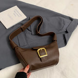 Belt Small PU Leather Shoulder Bag for Women 2024 Winter Trend Y2K Handbags Females Luxury Desinger Crossbody Bag
