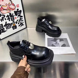 Vintage Platform Shoes Women Thick Bottom Single Shoes Casual Lace Up Oxfords Female Patent Leather Lolita Shoes