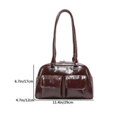 Y2k Red Handbag Purse for Women Girls Aesthetic Japanese Shoulder Bag Faux Leather Tote Bag PU Underarm Top Handle Clutch Bag