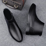 Brand Men's Genuine Leather Shoes Winter Plush Ankle Boots Casual Men's Business Shoes Outdoor Snow Boots Free Delivery