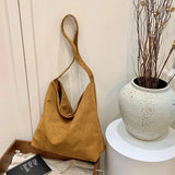 Velvet Hasp Hot Selling Women's Shoulder Bag Solid Color Simple Casual Crossbody Bag Soft Large Capacity Popular Handbag