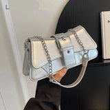 Fashion Small PU Leather Underarm Shoulder Side Bags for Women Trend Female Crossbody Bag Lady Chain Handbags and Purses