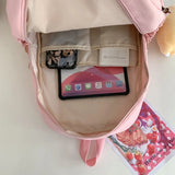 Solid Color Cute Women Backpack Female Fashion Laptop Backpack Kawaii Waterproof Nylon College Backpack Casual Travel School Bag