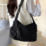 Nylon Solid Colors Hot Selling Crossbody Bag Zipper Trendy Fashion Shoulder Bag Soft Simple Large Capacity Handbag