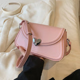 Elegant Pu Leather Women's Shoulder Bags Love Heart Hasp Ladies Underarm Bag Luxury Female Clutch Purse Handbags Crossbody Bag