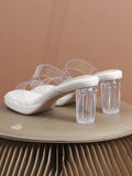 Soft Slides Clear Shoes for Women Transparent Sandals Summer Heeled Outside Woman Slippers Pvc Eva Designer Original Casual
