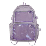 Kawaii Backpack Women Transparent Pocket Itabag Large-capacity Laptop Backpack School Bags For Girls High School JK Bag Mochilas