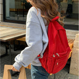 High-capacity Simple Casual Solid Women's Bags All Match Vintage Preppy Schoolbags Fashion Y2k Backpacks for College Students