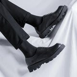 Spring Brand Men's British Style Thick Bottomed Work Shoes Fashionable New Style Men's Classic Lace Up Big Toe Leather Shoes