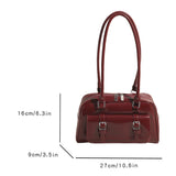 Y2k Red Handbag Purse for Women Girls Aesthetic Japanese Shoulder Bag Faux Leather Tote Bag PU Underarm Top Handle Clutch Bag