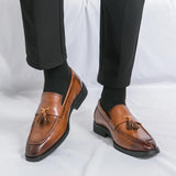 Men' shigh quality Brown leather shoes  Leisure Gentleman Comfortable Men's Lefu Shoes Lightweight and Comfortable  fashion