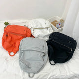 Simple Solid Color Canvas Backpack For Women College Student Vintage Laptop Bag Kawaii Ladies Travel Backpack Fashion Schoolbag
