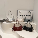 Solid Color PU Hot Selling Shoulder Bag Zipper High Aesthetic Fashionable Handbag Soft Simple Versatile Crossbody Bag