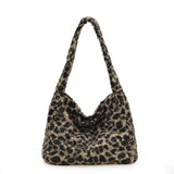 Autumn and Winter Plush Hasp Leopard Print Design Shoulder Bags New Trendy Commuting Large Capacity Crossbody Bags