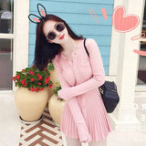 Fashion Korean Mini Dresses Female Autumn Winter Sexy Bodycon  Wrap White Short Women's Sweater Knitted One-piece Dress Hit