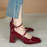 Pumps Japanese Style Lolita Mary Jane Ladies Summer Footwear Gothic Black on Heeled Shoes for Women High Heels Lastest Slip