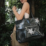 Y2K Women Tote Bags Trend New Design Harajuku Large Capacity Bolso Mujer Fashion Punk Chains Shoulder Bags Femme