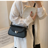 Elegant Pu Leather Women's Shoulder Bags Love Heart Hasp Ladies Underarm Bag Luxury Female Clutch Purse Handbags Crossbody Bag