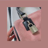 Fashion Women's Lock Cylinder Shoulder Bag Matte Leather Female Pillow Crossbody Bags Cute Pink Ladies Small Clutch Handbags