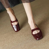 New Women Mary Jane Shoes Red Ladies Footwear Japanese Style Lolita Low Heel Elegant Bow Leather Shoes Chunky Heel Shoes