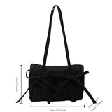 New Korean Bow Nylon Shoulder Bag Fashionable and Sweet Design Tote Bag Folded Large Capacity Commuter Women's Handbag