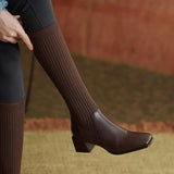Knee Thigh High Sock Boots Woman Winter Boot New In Women's Long Shoes for Women Elegant Autumn Brown Wedges Elastic Hot