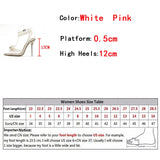 Sexy White String Bead Women Transparent High Heels Summer Fashion Butterfly-Knot Clear Sandals Pointed Toe Shoes Pumps