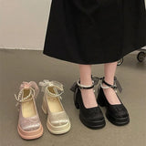 Woman Pumps Gothic Pink Kawaii Cute Japanese Style Lolita High Heels on Heeled Round Toe Mary Jane Shoes for Women Evening Offer